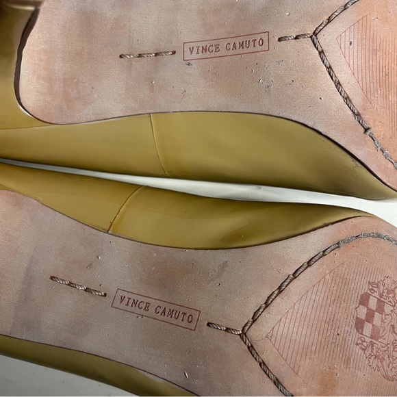 Vince Camuto Kira Womens 7 M Stiletto Heels Nude Beige Patent Leather Peep Toe - Picture 8 of 8